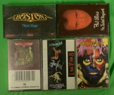 1980's Rock N Roll Cassette Tape Lot Phil Collins David Lee Roth Boston Aerosmit - Image 1 of 4