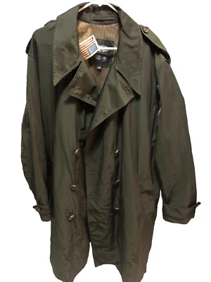 Chaqueta Parka Cockpit EE. UU. Auténtica Para Hombres Verde Cola de Pescado Botón Con Cinturón Talla 2XL Foto 1 de 4