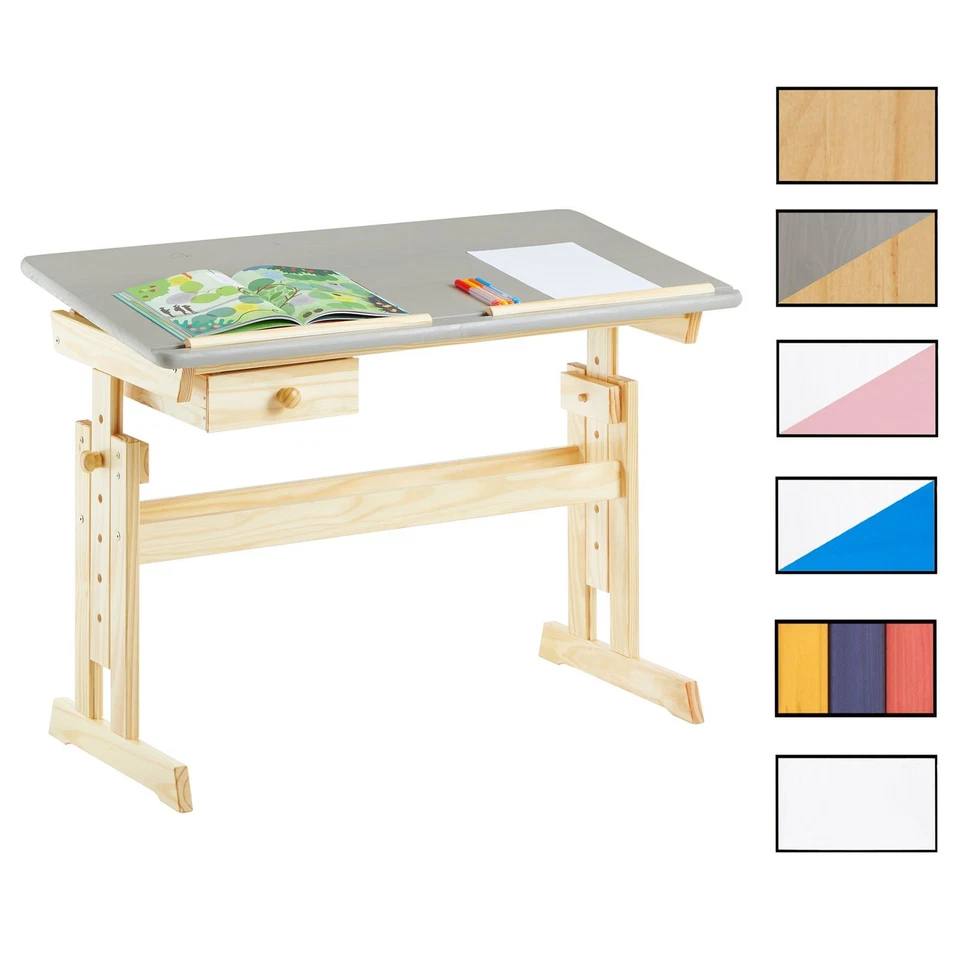 Kinderschreibtisch für Schüler aus Kiefer höhenverstellbar neigungsverstellbar - Bild 1 von 1