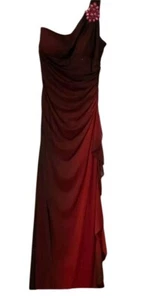 Vtg Blondie Nites Sz 13 Red Black Ombre Beaded Glitter Halter Goth Grunge Dress - Picture 1 of 6