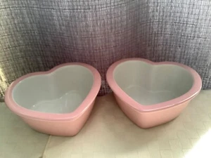 Cuisinart Heart Shaped 6 oz Ramekins Set of 2 Pink Exterior - Picture 1 of 8