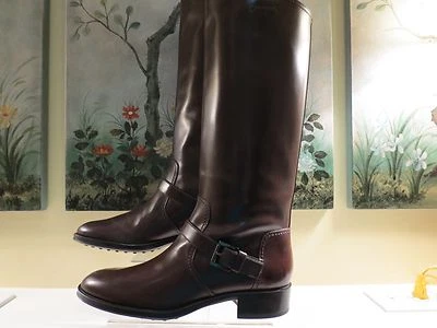 BOTAS ECUESTRES ALTAS DE CUERO MARRÓN TOD'S AUTÉNTICAS PARA MUJER NUEVAS CON ETIQUETAS TALLA 41/11 Foto 1 de 4
