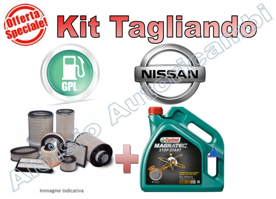 KIT TAGLIANDO NISSAN NOTE GPL 1.2 76CV DAL 2015  **Spedizione inclusa** Foto 1 de 1