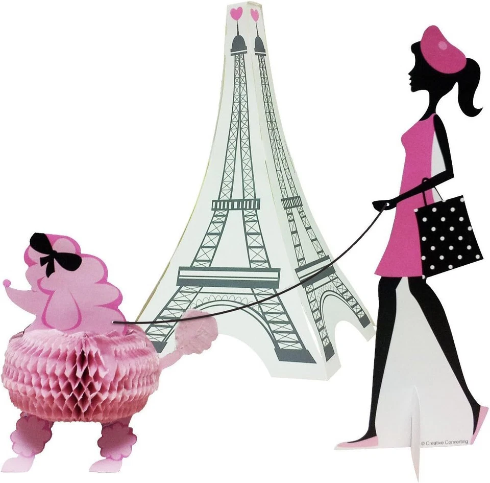 Party in Paris France Eiffel Tower Theme Birthday Party Decoration Centerpiece - Image 1 of 1