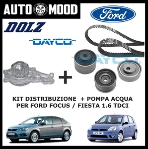 KIT DISTRIBUZIONE DAYCO + POMPA ACQUA DOLZ  PER FORD FOCUS FIESTA 1.6 TDCI 66KW - Picture 1 of 1