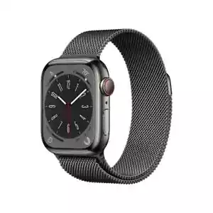 Apple Watch Series 8 41mm Stainless Steel Graphite Milanese GPS Cellular MNJL3LL - Picture 1 of 5