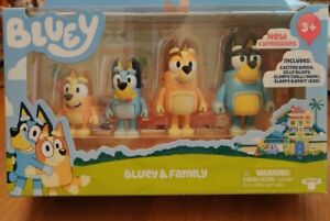 Bluey and Family 4 Pack NEW EXPRESSIONS Excited Bingo Sleepy Chili Bandit Sealed