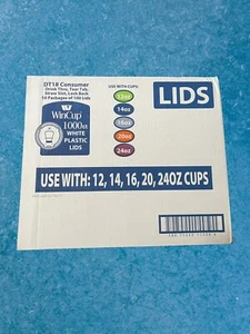 Wincup Plastic Drink Thru Lids Straw Slot 12/14/16/20/24oz. Cups 1000 Ct. White - Picture 1 of 6