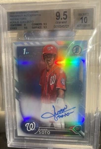2016 Bowman Chrome Juan Soto NY Mets Beckett BGS 9.5 Auto 10 /499 Refractor 🔥  - Picture 1 of 2