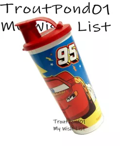 Tupperware 16 Unzen hoher Becher Disney Pixar Autos Lightning McQueen Flip Top Neu - Bild 1 von 3