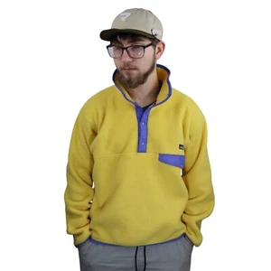 Vtg 80s 1989 Patagonia Synchilla Snap-T Pullover Fleece Jacket Men Medium Yellow - Picture 1 of 11