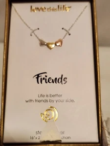 New David Culiner Love This Life Sterling Silver Necklace 3 Sterling Hearts  - Picture 1 of 11
