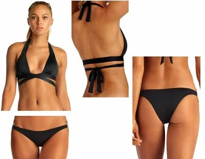 Vitamina A Sirena multi-vias Top & O anel lateral conjunto de fundo brasileiro P/6 preto - Imagem 1 de 4