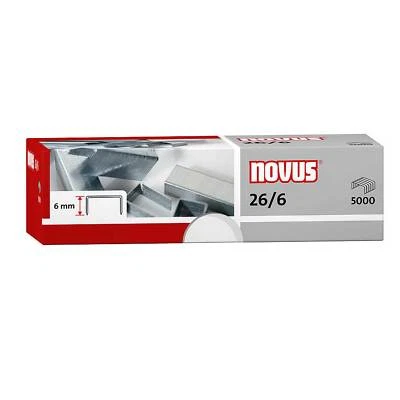 5000 x Heftklammern Novus® 040-0160, 26/6, verzinkt, Tackerklammern