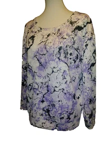 Y2KPurple Marbled Juicy Couture Talla Mediana Manga Larga Rendimiento Top Sudadera - Imagen 1 de 8
