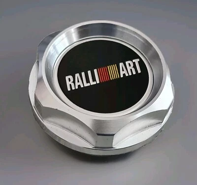 MITSUBISHI RALLIART ENGINE OIL FILLER CAP - SILVER - Lancer Evo 4 5 6 7 8 9 FQ  - Image 1 of 4