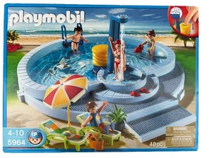 Playmobil 5964 Vacation Swimming Pool Party 48 Pieces Factory Sealed Retired - Picture 1 of 2