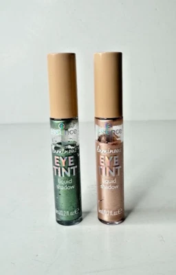 2x Essence Luminous Eye Tint Liquid Shadow 06 Sparkly Jade&02 Gleaming Charm 6ml - Image 1 of 4