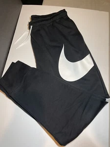 Size Large Men’s Nike Black Big Swoosh Pants Pre-Owned Worn 1 Time CA L - Picture 1 of 9
