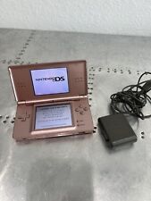 Nintendo DS Lite Metallic Rose Gold Pink OEM Charger And Sega Superstars tennis