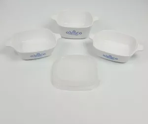 Vintage Corning Ware Petite Pan piatti P-41 casseruola fiordaliso blu lotto di 3 - Foto 1 di 9