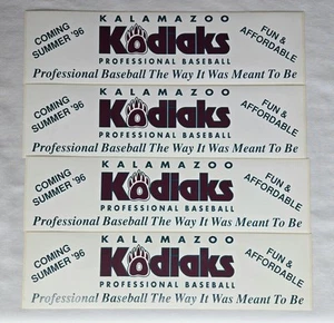 Lote (4) de pegatinas de parachoques vintage de béisbol Kalamazoo Kodiaks - Imagen 1 de 1