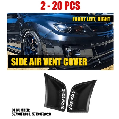 Cubierta de moldura de ventilación de aire para guardabarros lateral negro 2-20X apta para Subaru Impreza WRX L+R 2008-2014 Foto 1 de 4