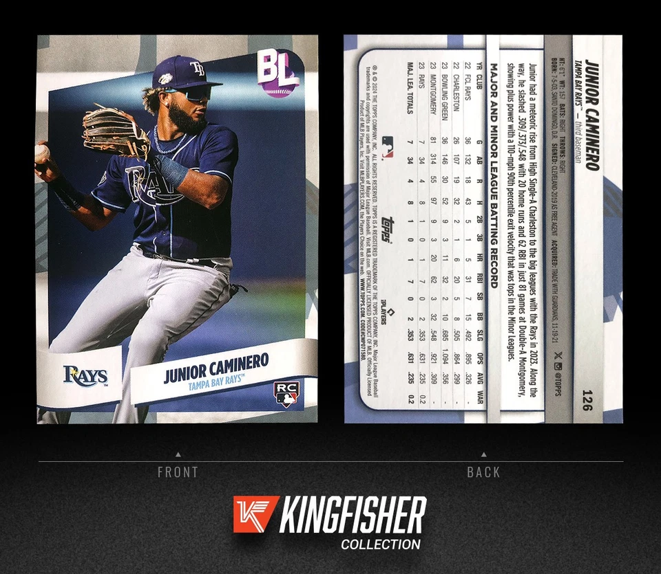 Junior Caminero 2024 Topps Big League Rookie RC #126 Tampa Bay Rays - Image 1 of 1