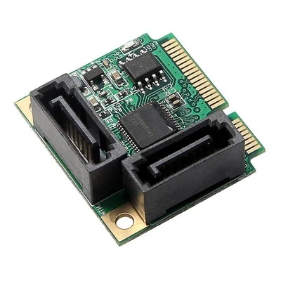 Mini PCI-E to 2-Port SATA 3.0 6Gb/s Converter Expansion Card for Windows 10 - Image 1 of 3
