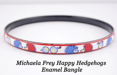 Beautiful Michaela Frey Austria Enamelled Happy Hedgehogs Design Bangle - Image 1 of 4