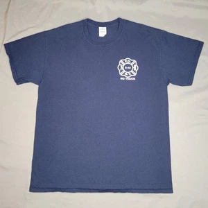 FDNY 42 Engine Shirt Herren Large Navy Blau Grafik Tee No Truck Gildan Crewneck - Bild 1 von 13