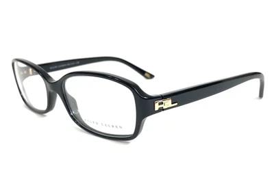 Monturas de gafas Ralph Lauren RL6044 5001 negro dorado logotipos rectangulares 53-15-135 Foto 1 de 4