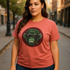 T-shirt grafica Cool Gorilla, camicia unisex cotone, streetwear casual, opera d'arte animalier - Foto 1 di 72