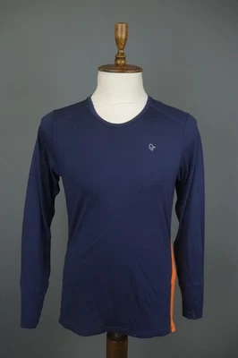Camiseta deportiva NORRONA azul índigo naranja lana manga larga cuello redondo talla M Foto 1 de 4