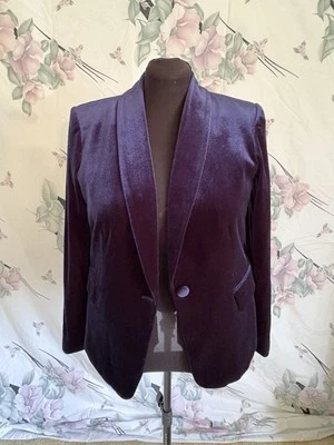 Chaqueta Blazer Mujer Terciopelo Azul Tahari Talla Grande  Foto 1 de 3