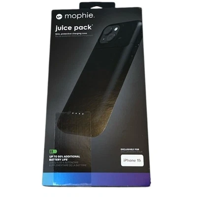 Mophie Juice Pack iPhone 15 NUEVO Estuche de Carga Delgado Negro Foto 1 de 4