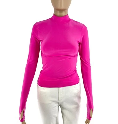 Levi's Mujer Rosa Segunda Piel Cuello Alto Camiseta De Manga Larga Talla XS - Imagen 1 de 4