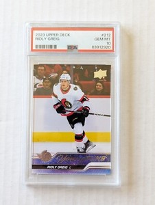 2023-24 Upper Deck Young Guns #212 Ridly Greig - PSA 10 GEM MINT - RC ROOKIE