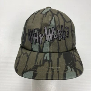 Vtg Hunting Snapback Hat OS Realtree Camo Street Buzz Why Work Embroidery USA - Picture 1 of 9