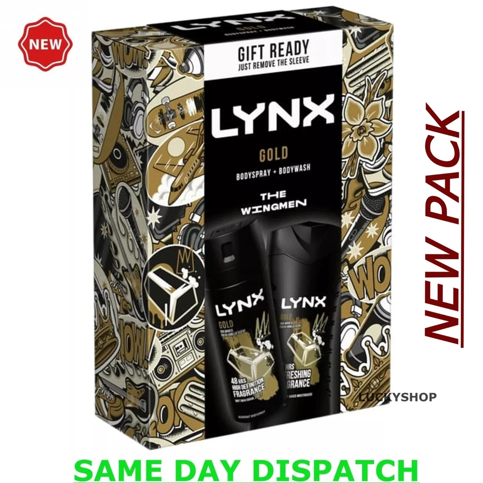 LYNX Gold Duo Body Spray Gift Set Body Wash and Deodorant perfect for his daily