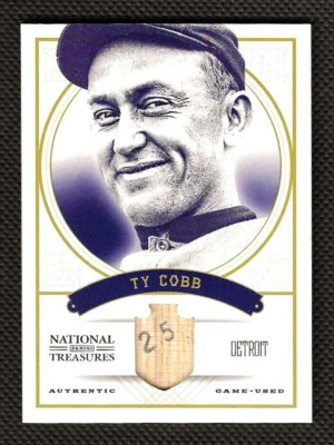 Reliquia de murciélago usada en el juego Ty Cobb 2012 National Treasures #/99 error (25) rara 1/1 Foto 1 de 2
