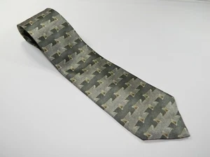 Men's TODAY'S MAN Silk Tie Necktie GRAY GREEN OP ART Anuszkiewicz MADE IN USA - Picture 1 of 3