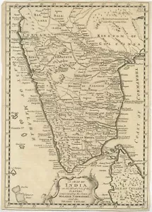 Mapa antiguo del sur de la India de Bowen (1744) - Imagen 1 de 1