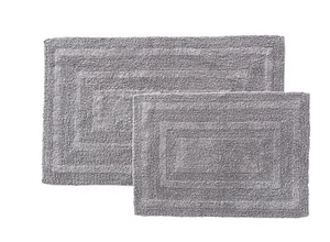 Juego de alfombras reversibles Eddie Bauer Logan gris algodón 2 piezas - 17X24 y 21X34 - Imagen 1 de 8