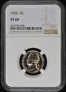 Jefferson 5c 1955 níquel NGC PF 69 - Imagen 1 de 2