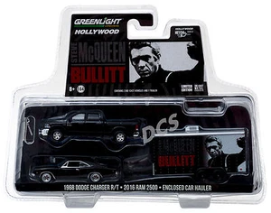 GREENLIGHT '16 DODGE RAM 2500 '68 CARICATORE DODGE R/T BULLIT MCQUEEN 1/64 31020 B - Foto 1 di 1