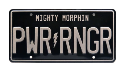 Fan Requested PWR RNGR License Plate Power Rangers Foto 1 de 3