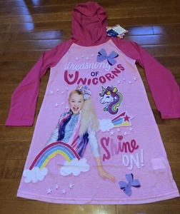 Nickelodeon JoJo Siwa Girl’s Hooded Nightgown Pajamas New Size 6 - Picture 1 of 4