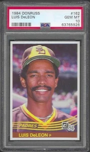 1984 Donruss Luis DeLeon # 162 PSA 10 Edelsteine neuwertig San Diego Padres - Bild 1 von 1