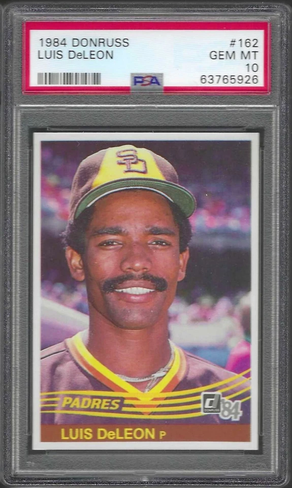 1984 Donruss Luis DeLeon # 162 PSA 10 Gem Mint San Diego Padres - Image 1 of 1